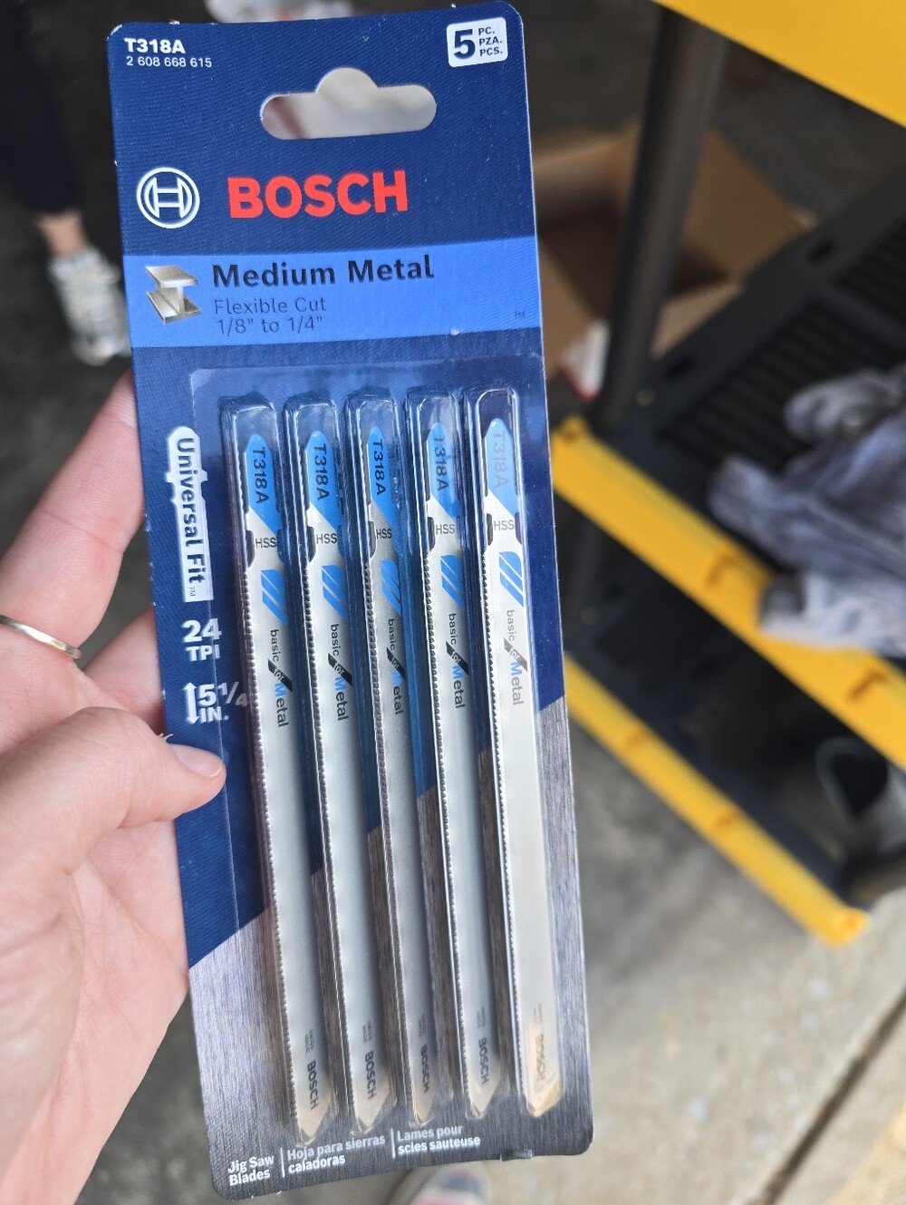 Bosch T318A 5-1/4 in T-Shank Medium Metal Jigsaw Blades – 5-Pack